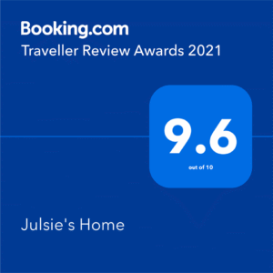 Booking.com Traveller Review Award 2021 for Julsie's Home, rated 9.6 out of 10